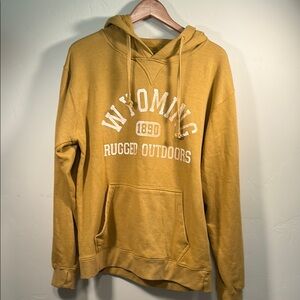 Wyoming Hoodie with thumb holes men’s 2XL mustard color